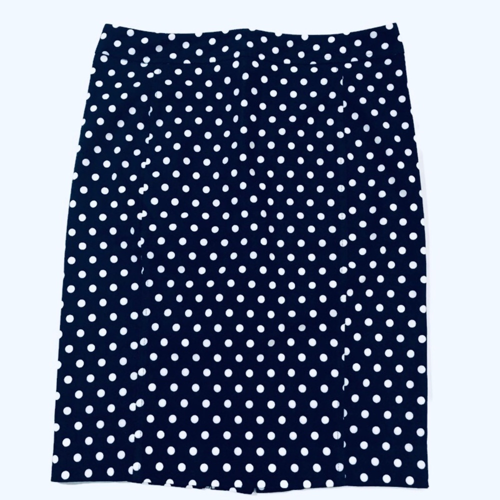 Navy & White Polka Dot Skirt